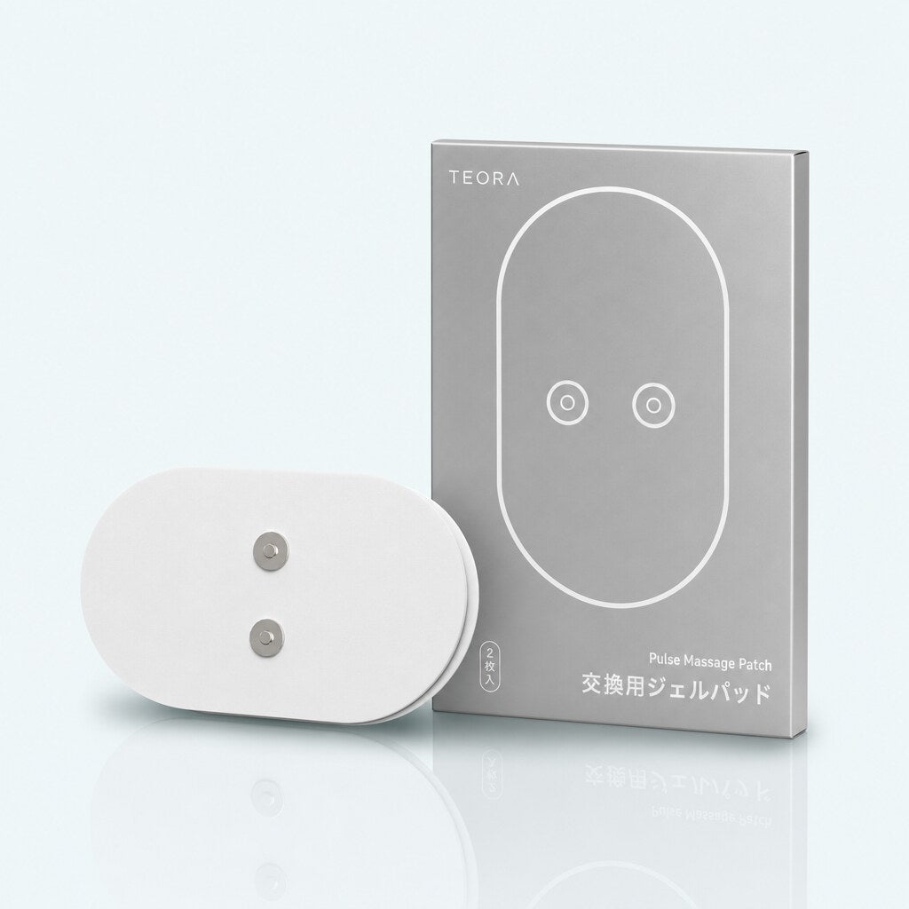 TEORA 交換用ジェルパッド(2枚入)の箱と白いジェルパッド