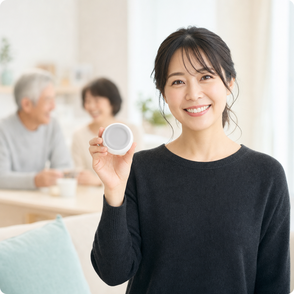 TEORAを手に持つ女性